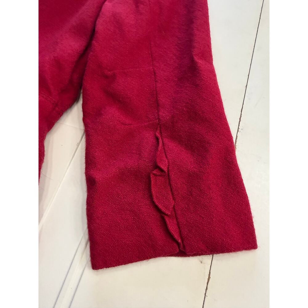 White House Black Market WHBM Womens Sz 6 Red Wool Blend Waist Blazer - Picture 7 of 8